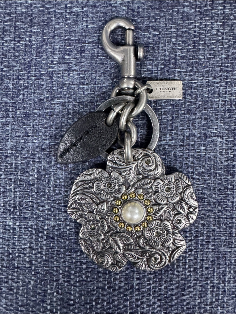 Coach Tooled Tea Rose Bag Charm
